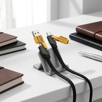 Kabel Data Ponsel Robot 4-in-1 Anyaman Kepang 65W Pengisian Daya Super Cepat untuk Tipe-C & untuk