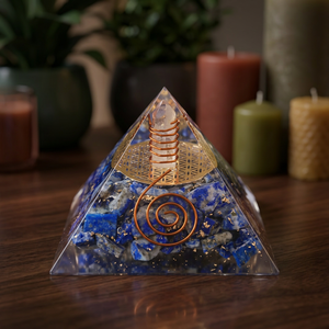 Natural Lapis Lazuli Orgone <b>Pyramid</b> | Handmade Crystal Energy Healing <b>Orgonite</b> <b>Pyramid</b> | Wholesale Manufacturer & Exporter - Product Image 3