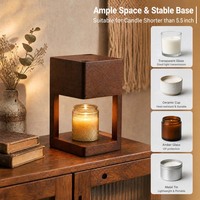 Lampe chauffe-cire électrique moderne sans flamme pour aromathérapie, base en bois, 2 ampoules, pour la fonte de cire, fourniture d'usine