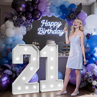 Décoration d'anniversaire en carton lumineux de 1 m (3,3 pi) avec le chiffre 18 pour fête de 18 ans, garçon/fille, utilisation intérieure, toile de fond d'anniversaire