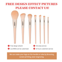 7pcs Trending Real Techniques Ensembles de pinceaux de maquillage Beauté Pinceau personnalisé de luxe pour maquillage Pinceau correcteur plat en cheveux synthétiques