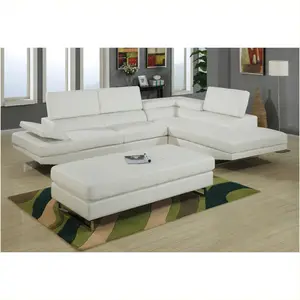 American Style Antique Classic Chinese Living Room Modern White Leather Sofas Set Furniture