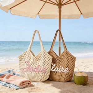 Personalized Beach Tote <b>Bags</b>, Crochet Name Beach <b>Bag</b>, <b>Bridesmaid</b> <b>Gift</b>, Summer Handbag, Bridal Shower Favor - Product Image 2