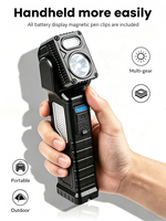 Lampe de travail LED 300 lumens, 8 modes, magnétique, lampe d'inspection, tête réglable à 180 degrés, rechargeable, lampe de réparation pour garage et mécanicien