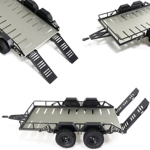 Accessoires de voiture RC <span class=keywords><strong>1</strong></span>/<span class=keywords><strong>18</strong></span> : Remorque métallique de simulation pour camion RC Rock Crawler, pièce de rechange pour modification et amélioration, compatible <span class=keywords><strong>TRX4M</strong></span> Defender Bronco - Product Image 4