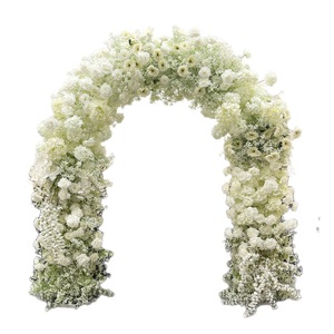 Arreglo de arco de flores de seda rosa, arco en forma de U con flores artificiales 5D para decoración de bodas y eventos. - Product Image 2
