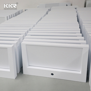 <span class=keywords><strong>Meubles</strong></span> de salle de bains Lavabos muraux rectangulaires Pierre artificielle Surface solide Lavabos de salle de bains Usine chinoise Kkr - Product Image 2
