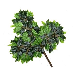 Groene Bladeren Plastic Banyan Bladeren Ficus Tak Voor Landschapsdecoratie Kunstmatige Vetplanten Planten - Product Image 4