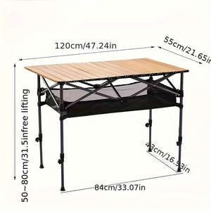 Cheap Outdoor Furniture Portable <strong>Roll</strong> up <strong>Folding</strong> Foldable Barbecue Picnic Camping Adjustable <strong>Table</strong> Camping Lift Type <strong>Table</strong> - Product Image 5