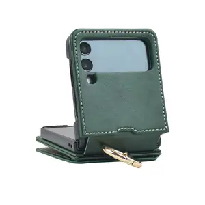 Card Slots Luxe Portemonnee Mobiele Beschermhoes Voor Samsung Z Flip 4 Telefoon Case Voor Motorola Moto Razr 2022 & huawei P50 Pocket