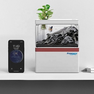 Freesea Hoge Kwaliteit Led Display Usb Desktop Aquarium Aquarium Mini Kleine Vierkante Tafel Milieuvriendelijk Plastic Elektrisch Vermogen - Product Image 3