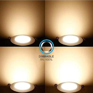 Luz empotrada LED ETL de 6 pulgadas, regulable, 5CCT, 1000LM de alto brillo, 12W 120V, Wet Rated, luz de oblea sin Canless ultrafina - Product Image 6