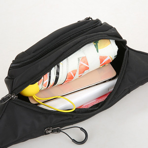 Sports Waist Bag Oxford Cloth Black Outdoor Sports Phone Holder Unisex Crossbody Bag - Product Image 1