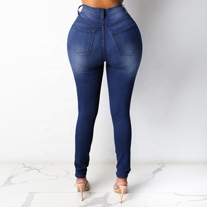 <span class=keywords><strong>Jeans</strong></span> Colombianos Levanta Cola de <span class=keywords><strong>Mujer</strong></span>, Pantalones de Lápiz Elásticos Rasgados de Pierna Recta, Leggings de Mezclilla y Mom <span class=keywords><strong>Jeans</strong></span> - Product Image 5