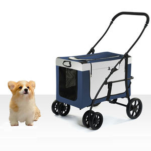 High Quality Luxury 4-Wheel Pet <b>Stroller</b> for Two <b>Dogs</b>/Cats Cheap Luxury Oxford Material Transparent Fashion Style Portable - Product Image 6