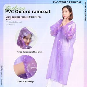 PVC Oxford Crystal Polka Dot Hombres y mujeres de una pieza Largo al aire libre Turista Senderismo Ciclismo Poncho universal - Product Image 2