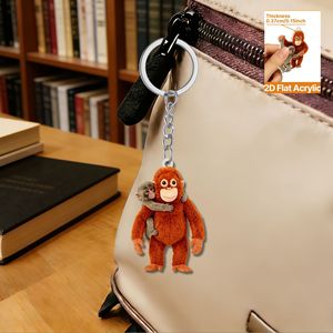 Porte-clés en acrylique « Protect Punch the Monkey », breloque de sac viral « Monkey Meme », accessoires amusants en gros sur le thème des mèmes d'<span class=keywords><strong>Internet</strong></span> - Product Image 4