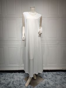 Abaya blanche sans manches, robe longue intérieure, vente en gros, Dubaï, Kaftan musulman, Ramadan, Aïd 2026, fournisseur d'usine - Product Image 1