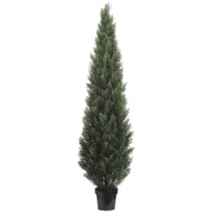 Venda quente Planta Artificial Faux Cedar Topiary Cypress Tree com UV Protegido 3ft 4ft 5ft 6ft 7ft 8ft 9ft no pote