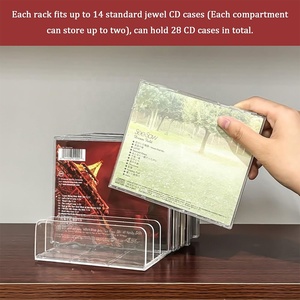 2 supports transparents en acrylique pour <span class=keywords><strong>CD</strong></span>/DVD, présentoir et boîte de <span class=keywords><strong>rangement</strong></span> pour <span class=keywords><strong>CD</strong></span>, et support de <span class=keywords><strong>rangement</strong></span> pour disques vinyles pour étagère multimédia - Product Image 4