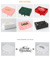 Boîte cadeau magnétique pliable personnalisée avec ruban en satin, boîte en carton pliable de luxe pour l'emballage de cadeaux de mariage et d'anniversaire