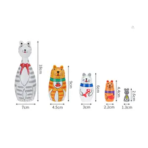 Nuevo diseño de muñecas Matryoshka hechas a mano, manualidades para decoración, muñecas anidadas de animales