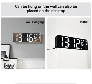 Reloj Digital Creativo de Nuevo Diseño con Calendario, Fecha, Hora y Alarma, Espejo LED, Relojes Digitales 3D de Mesa para Escritorio - Product Image 3