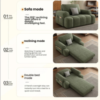 Sofá Cama Esquinero Reclinable, Extensible y Plegable de Tela para Sala de Estar de Apartamento Moderno