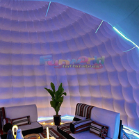 Tente de pique-nique gonflable en forme de dôme igloo blanc avec éclairage LED intégré pour les événements de camping en plein air, les fêtes, avec souffleur, garantie 1 an