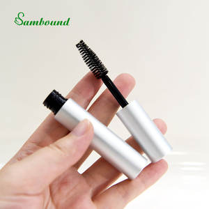 หลอดมาสคาร่าอะลูมิเนียมสีเงินแบบปรับแต่งได้ 5 มล. บรรจุภัณฑ์เครื่องสำอางรีไซเคิลได้ แปรงละเอียด ขายส่งจากโรงงาน รับสกรีนโลโก้ - Product Image 1