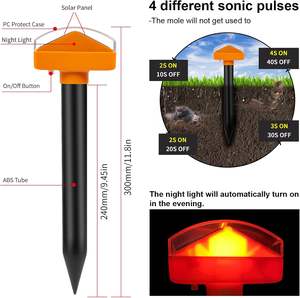 เครื่องไล่ตัวตุ่นด้วยพลังงานแสงอาทิตย์สำหรับป้องกันสวนกระรอกหนูและหนู - Product Image 2