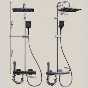 Ensemble de douche mural intelligent <span class=keywords><strong>avec</strong></span> affichage de la température LED, robinets de salle de bain, qualité supérieure à prix abordable - Product Image 3