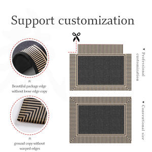 Paillasson d'extérieur rectangulaire rayé antidérapant en fibre de polyester pour entrée et salon - Product Image 2