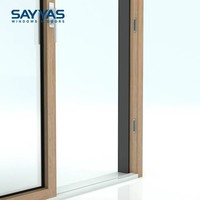 Puerta Abatible Moderna SAYYAS A86slim de Aluminio y Madera con Aislamiento Acústico para Apartamentos y Uso en Exteriores, Garantía de 5 Años