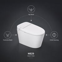 Toilette intelligente moderne avec bidet électrique sans réservoir, chasse d'eau silencieuse, télécommande, siège chauffant et raccordement S-Trap/P-Trap