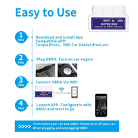 Escáner OBD2 Elm327 Elm 327 V1.5 WIFI, Herramienta de Diagnóstico Automotriz OBD 2 PIC18F25K80, Adaptador OBDII