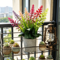 Faux tige de salvia réaliste avec feuilles vertes pour vase, bouquet, jardin, patio, décoration estivale, maison, bureau, cadeaux de mariage