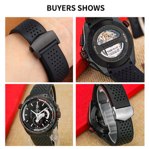 Le bracelet de montre en silicone est compatible avec le Tag Super Carrera <span class=keywords><strong>Submariner</strong></span> 300 avec un fermoir pliant de 22 mm à 24 mm. - Product Image 2