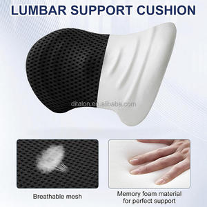 Gran oferta, cojín de soporte Lumbar para masaje, vibración para aliviar el dolor de espalda, espuma viscoelástica, silla de oficina para coche, correa ajustable ergonómica - Product Image 2