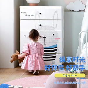 Armario de almacenamiento de gran capacidad con dibujos animados, 5 cajones, de plástico, seguro para la habitación de los niños. - Product Image 3