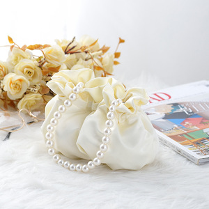 Nouveau Sac à Main en Satin Perlé Mignon, Mini Sac à Poignée Supérieure, Sac Seau Élégant pour Robe de Soirée Qipao, Sacs de Soirée Formels, Pochette de Luxe - Product Image 2