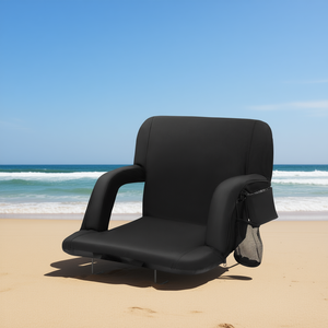 Chaise inclinable portable rembourrée avec support dorsal et poche pour la plage et l'extérieur - Product Image 2