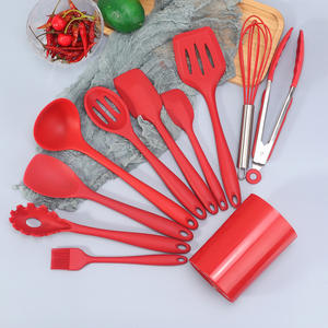 Ensemble d'ustensiles de cuisine 11 pièces en <span class=keywords><strong>silicone</strong></span> de qualité alimentaire, résistant aux hautes températures, compatible lave-vaisselle, écologique, <span class=keywords><strong>avec</strong></span> seau de rangement - Product Image 4