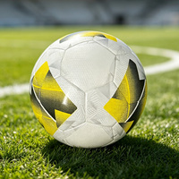 Ballon de football professionnel thermocollé taille 5, qualité match, cuir PU, utilisation intérieure/extérieure, taille personnalisable, prêt à être expédié