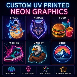 Wholesale UV Printed Astronaut <b>Neon</b> <b>Sign</b> with Local LED Outline for Kids Room Home and Wall Decor - Product Image 2