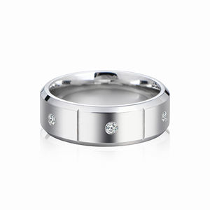 유행 G23 티타늄 반지 유니버설 지르콘 거울 광택 퇴색 방지 남성 여성 - Product Image 4