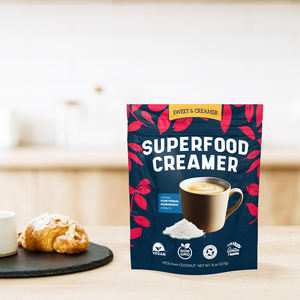 バイタルグリーン機能性ビーガンアダプトジェニックココナッツコーヒークリーマーパウダー、ノンデイリーコラーゲン配合、シリアル、ミルクティー用、小袋/バルク - Product Image 5