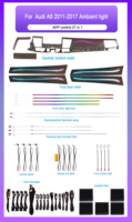 Kit d'éclairage d'ambiance LED multicolore pour Audi A8 D4 2011-2017, accessoires automobiles, vente chaude
