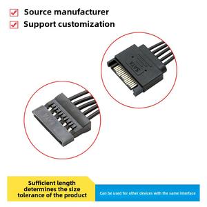 1 a 3 1 5 SATA Disco duro Interfaz de alimentación Cable de extensión 4 6 SATA 15 pines 2M Chaqueta de PVC Tipo <span class=keywords><strong>USB</strong></span> Material de cobre para uso de cámara - Product Image 4