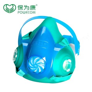 Respirador de media cara Powecom 3900 con doble filtro de carbón activado para polvo y gases nocivos, protección para la industria química - Product Image 4